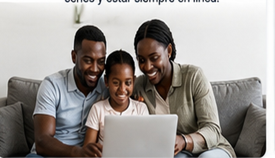 Familia afrodescendiente conectada a internet