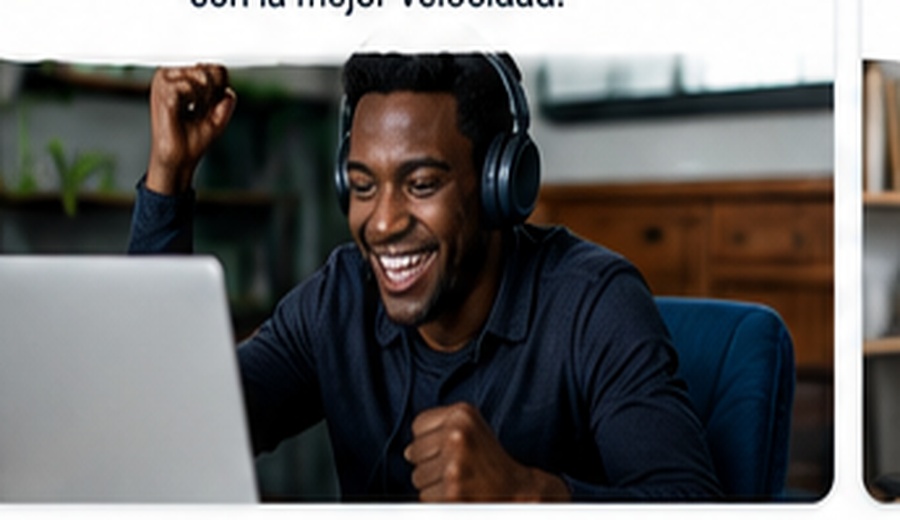 Jugador afrodescendiente usando internet de baja latencia