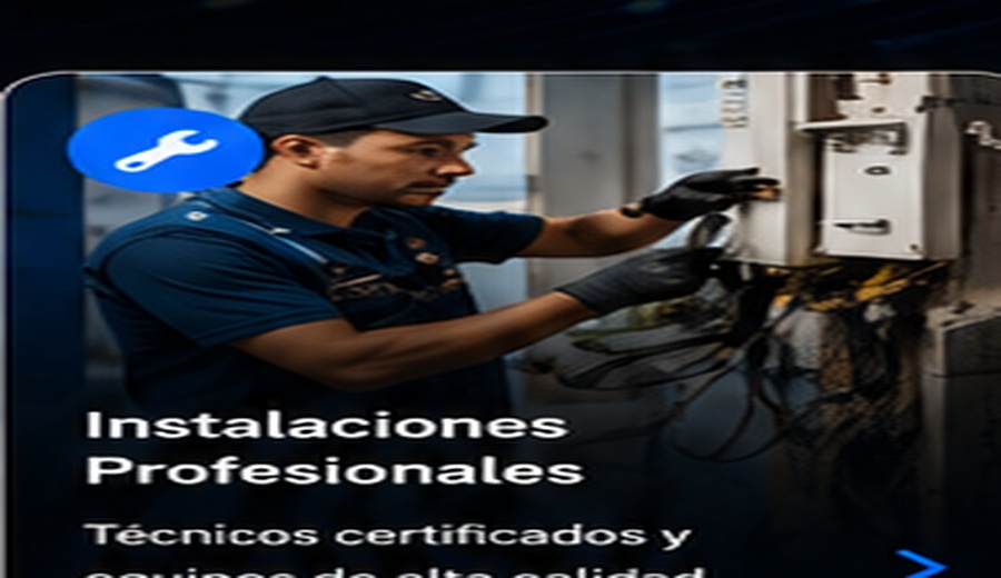 Técnico instalando fibra óptica